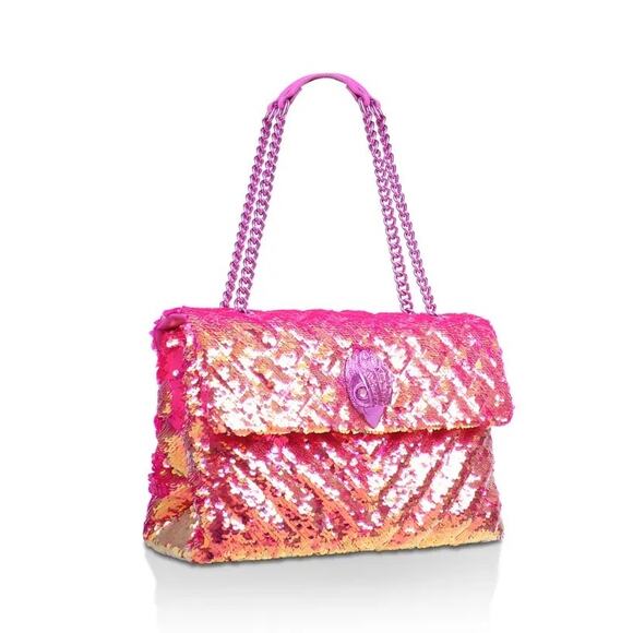 Kurt Geiger Kensington Sequin Shoulder Bag Pink - Picture 1 of 10